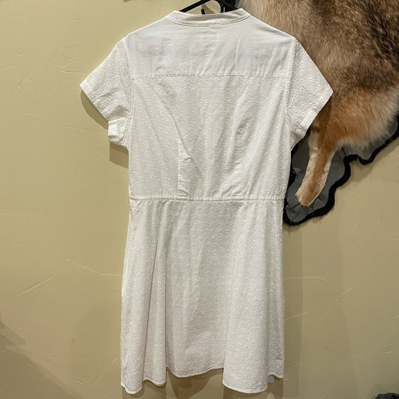 UNTUCKit For Her Farrah Eyelet Button Front Shirt Dress 14 White 40614 - Picture 2 of 6
